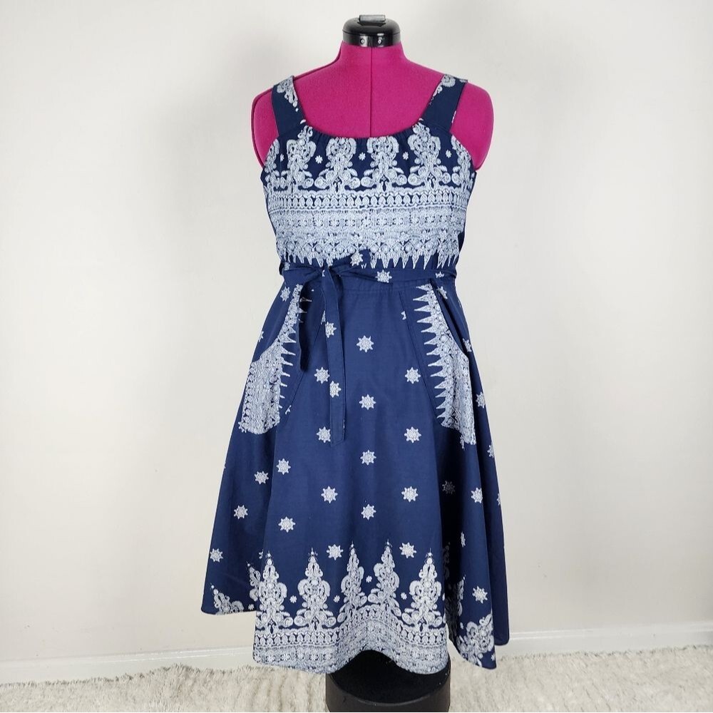 Wrap Midi Dress Boho Bandana Print Fit And Flare A-line Pockets Summer Sun dress - Picture 15 of 15